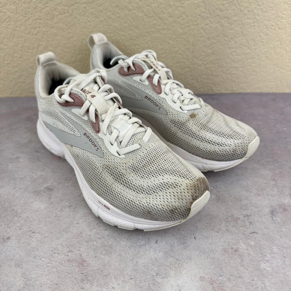 Brooks Trace 4 Running Sneaker Women's US 9.5B, White, Oyster & Rose